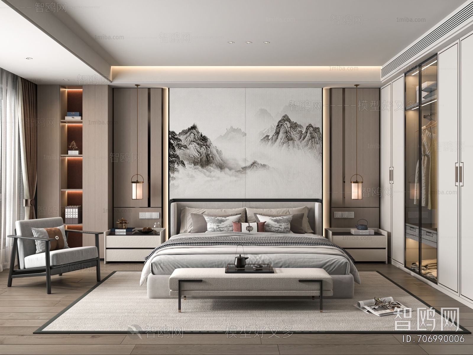 New Chinese Style Bedroom