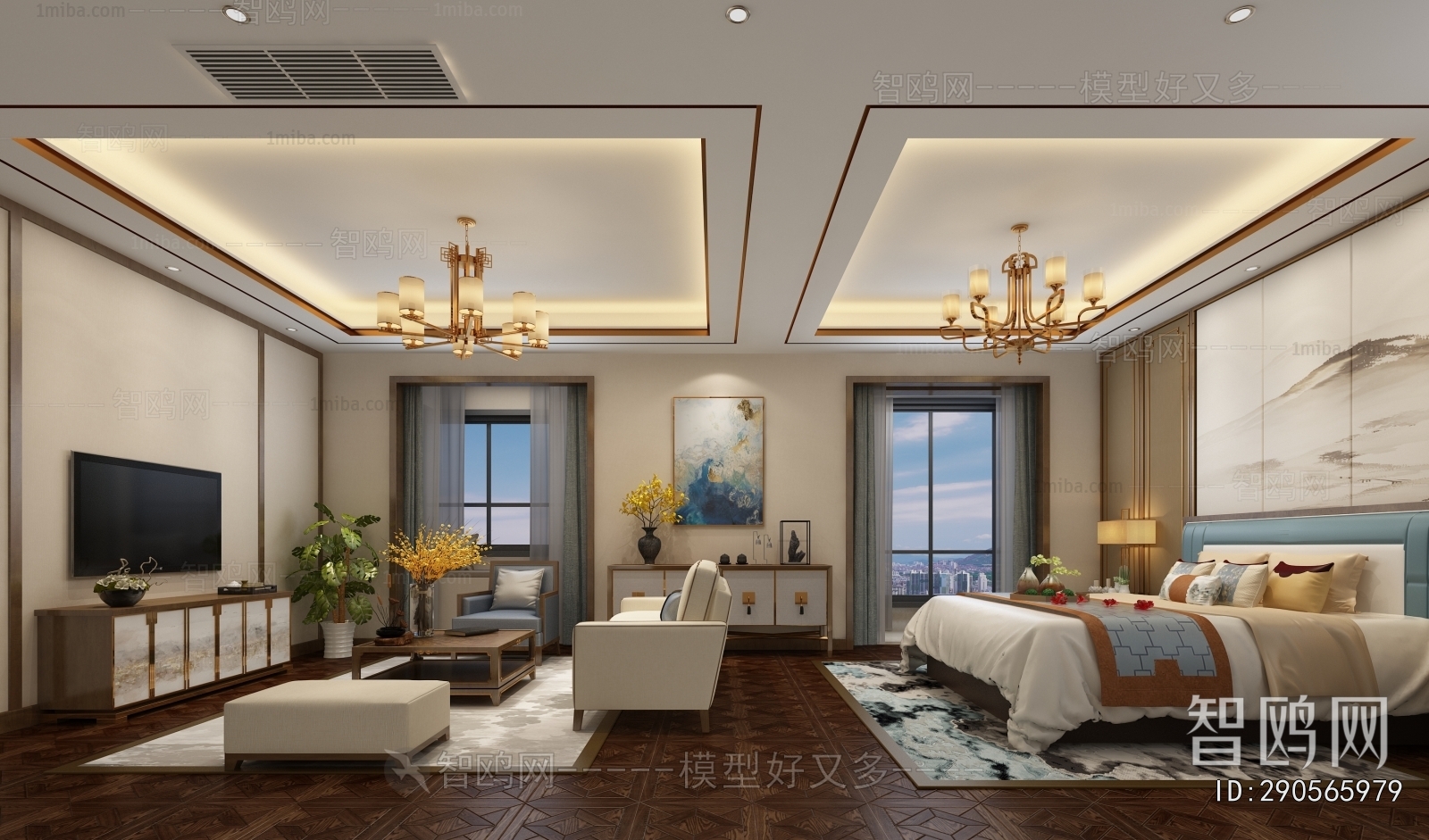 New Chinese Style Bedroom