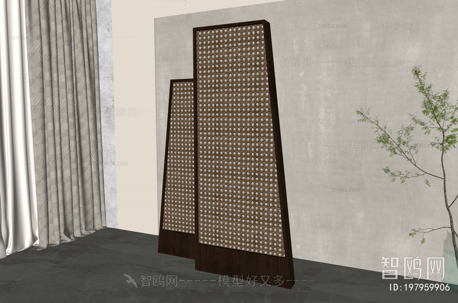 New Chinese Style Wooden Screen Partition