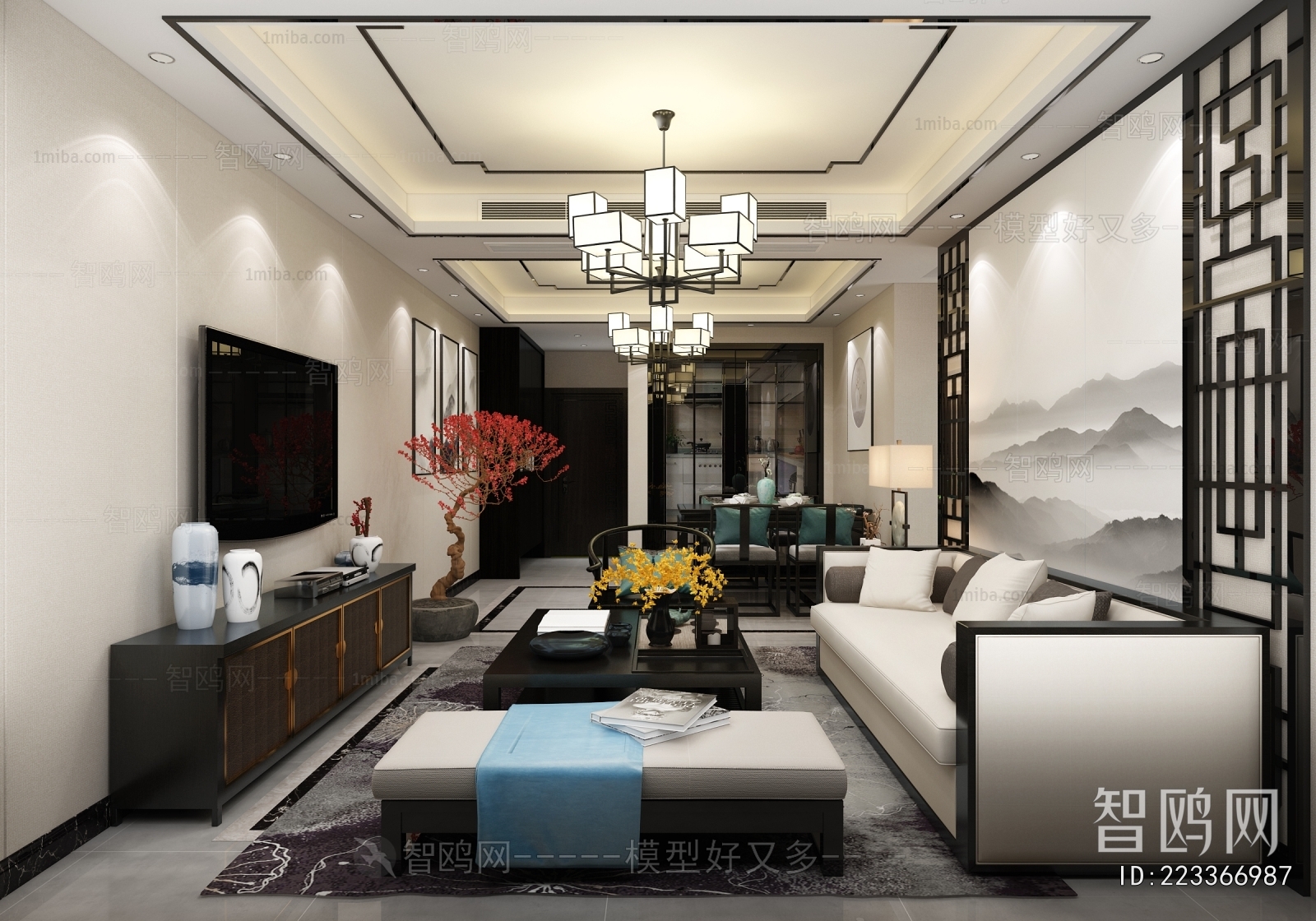 New Chinese Style A Living Room