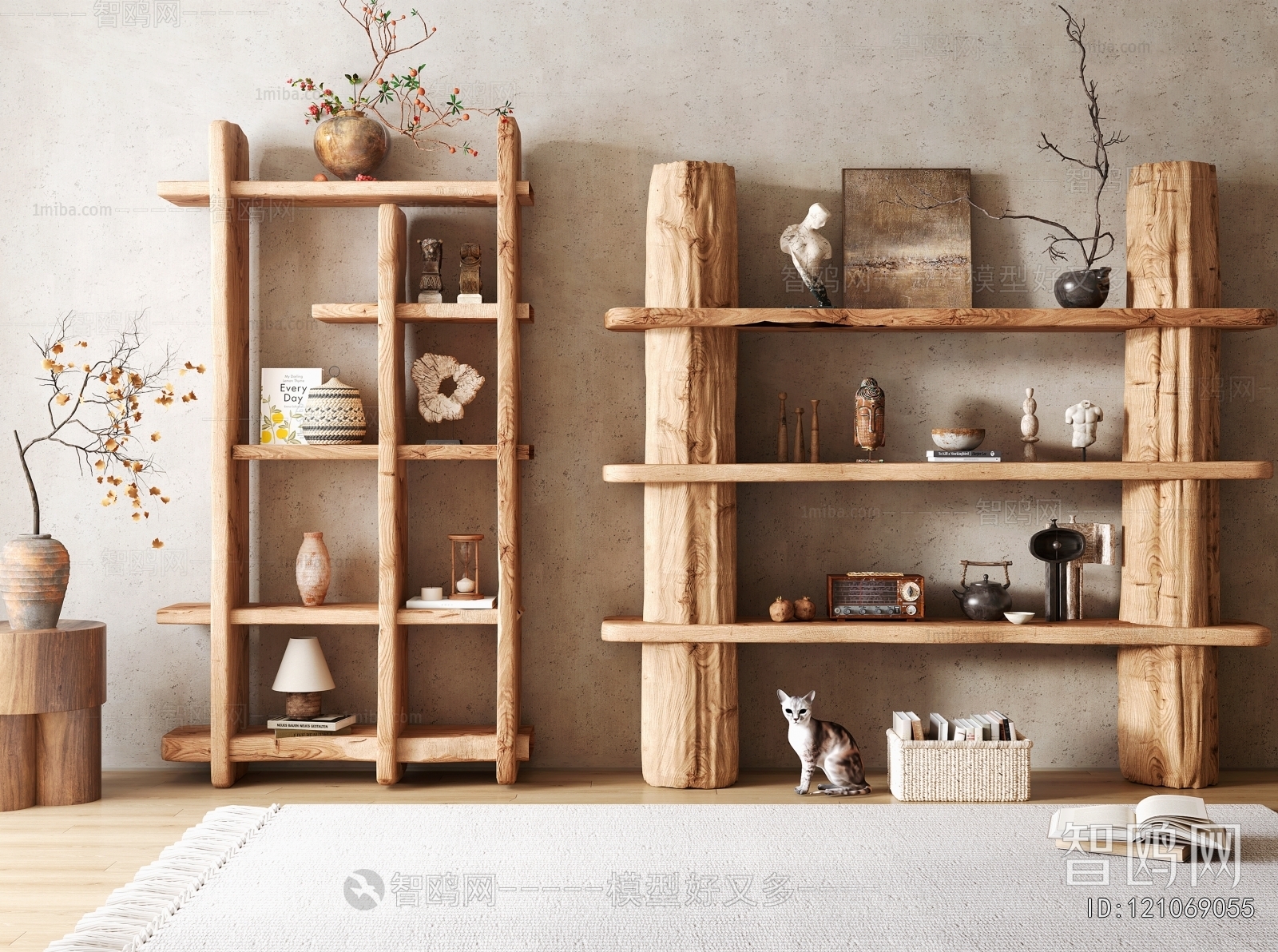 Wabi-sabi Style Shelving