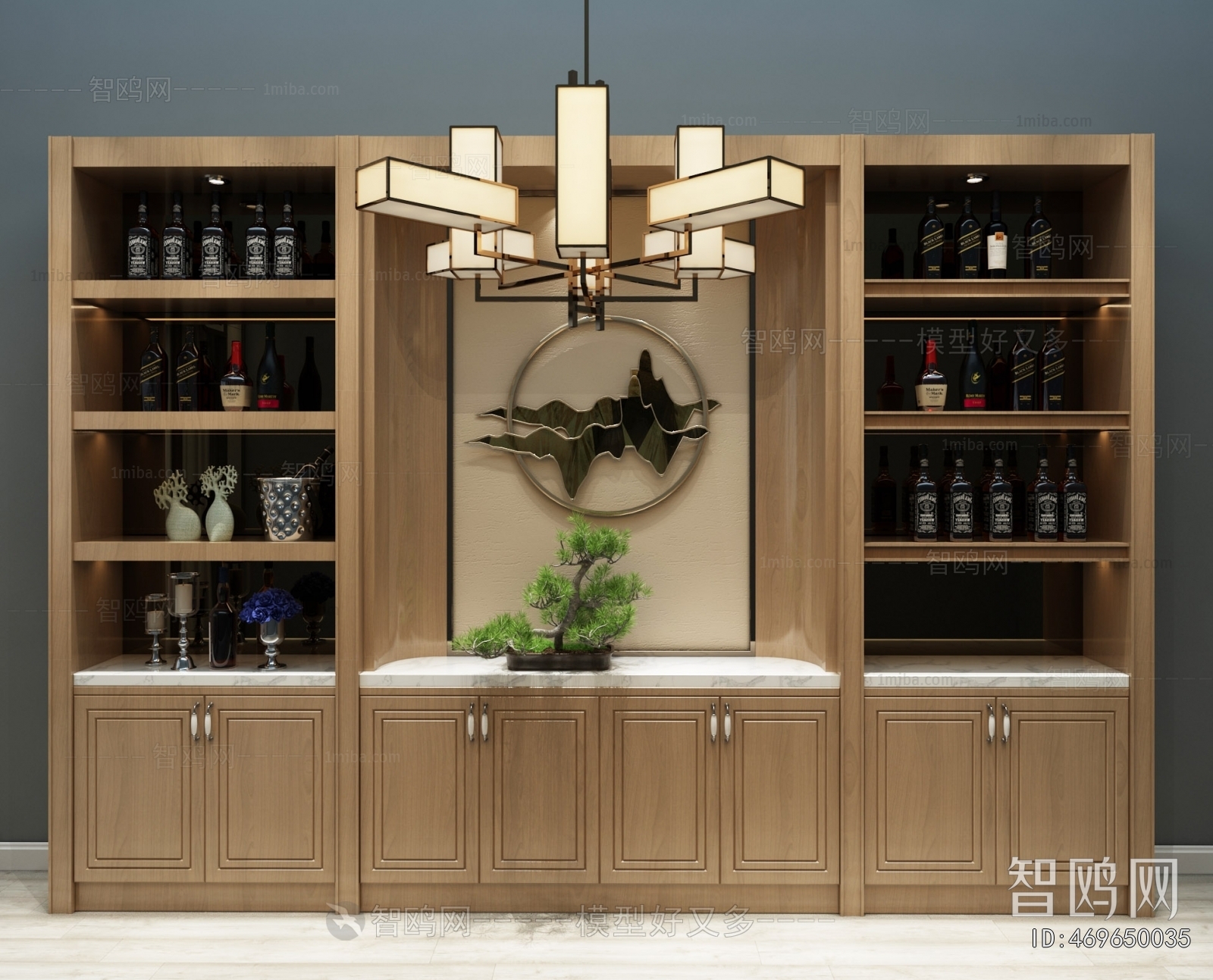 New Chinese Style Wine Cabinet