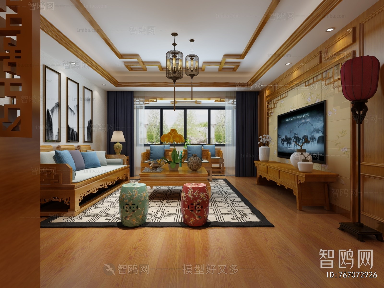 New Chinese Style A Living Room