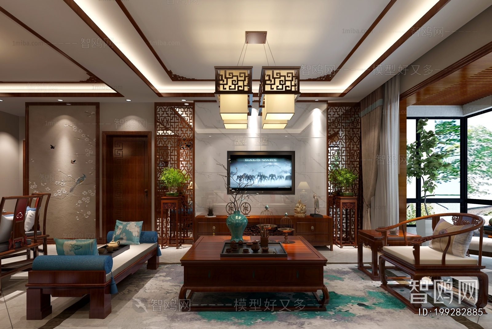 New Chinese Style A Living Room