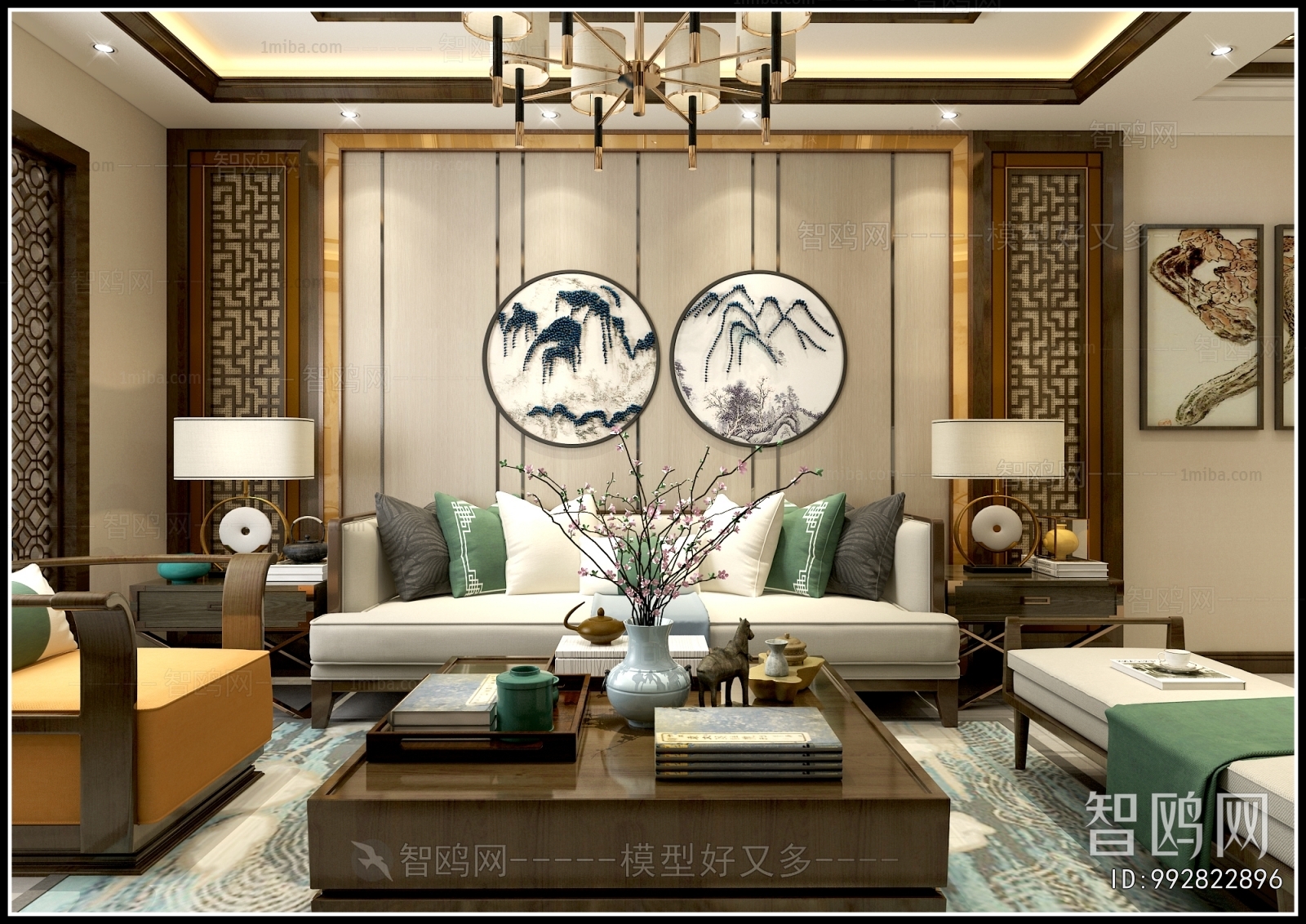 New Chinese Style A Living Room