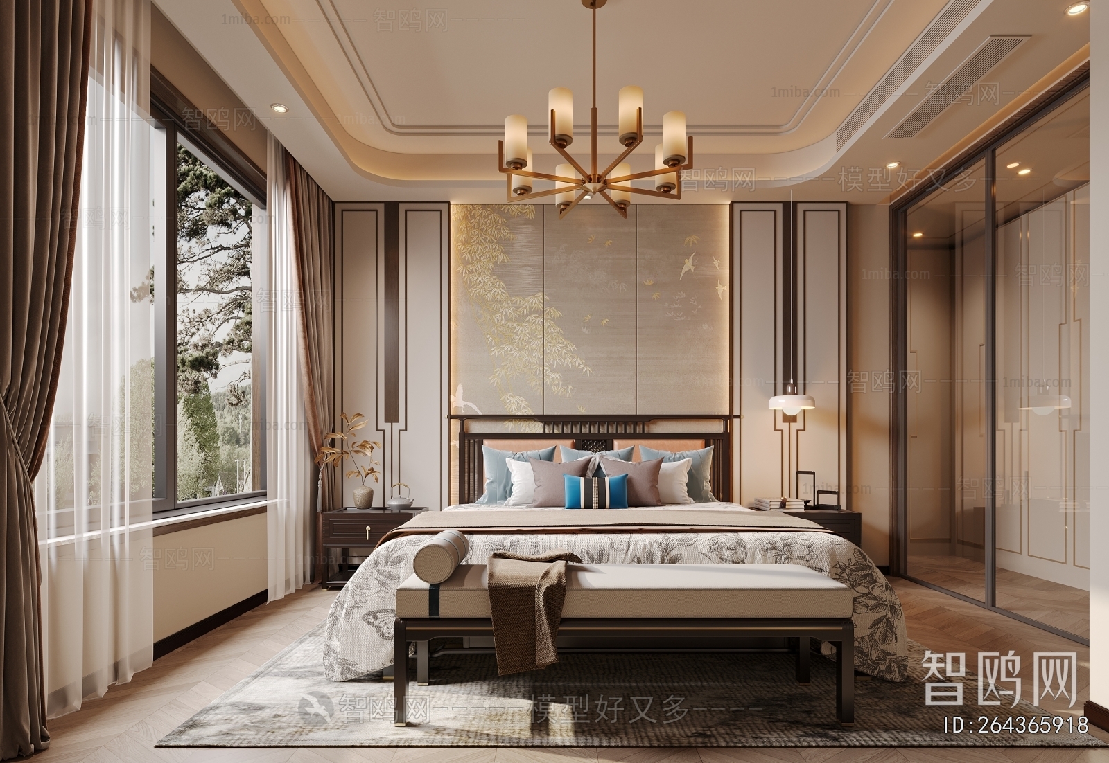 New Chinese Style Bedroom