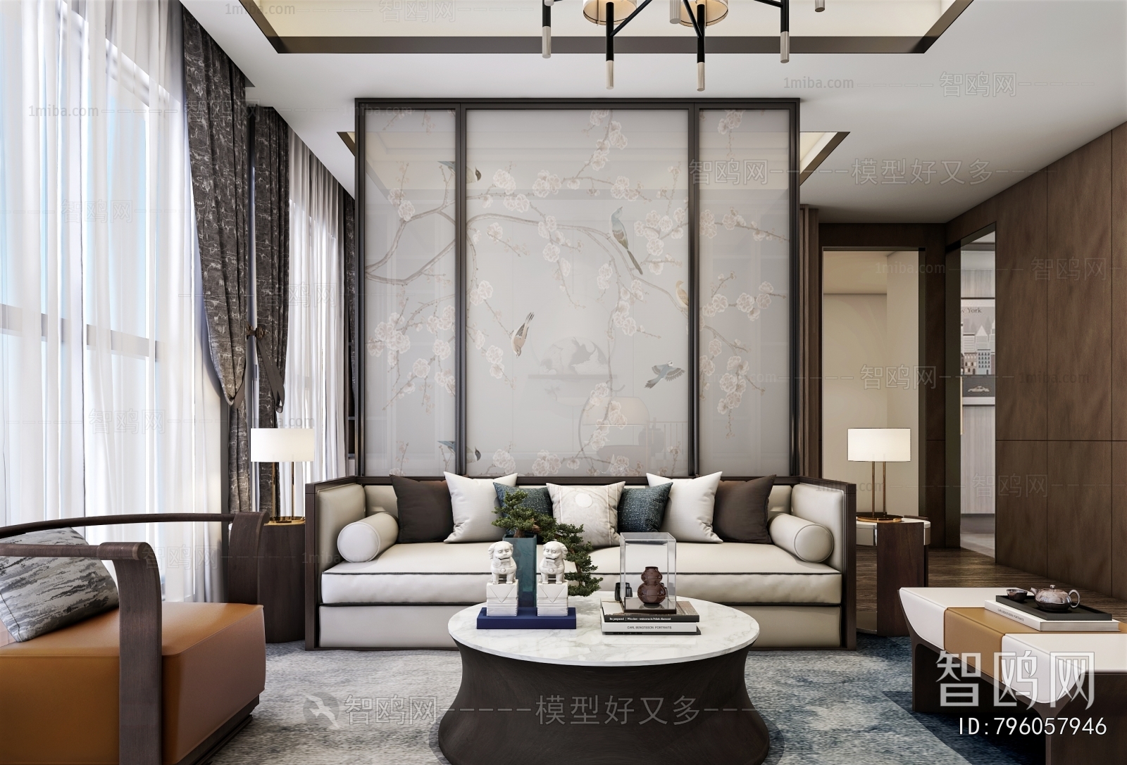 New Chinese Style A Living Room