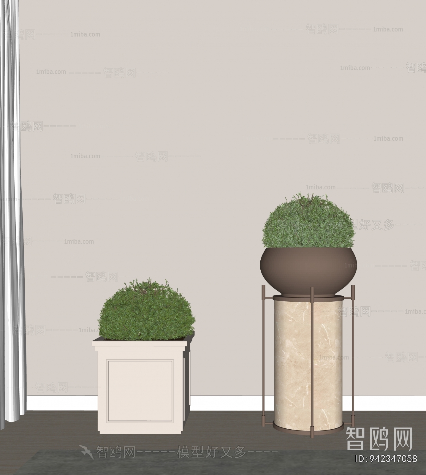 Modern Ground Green Plant Potted Plants