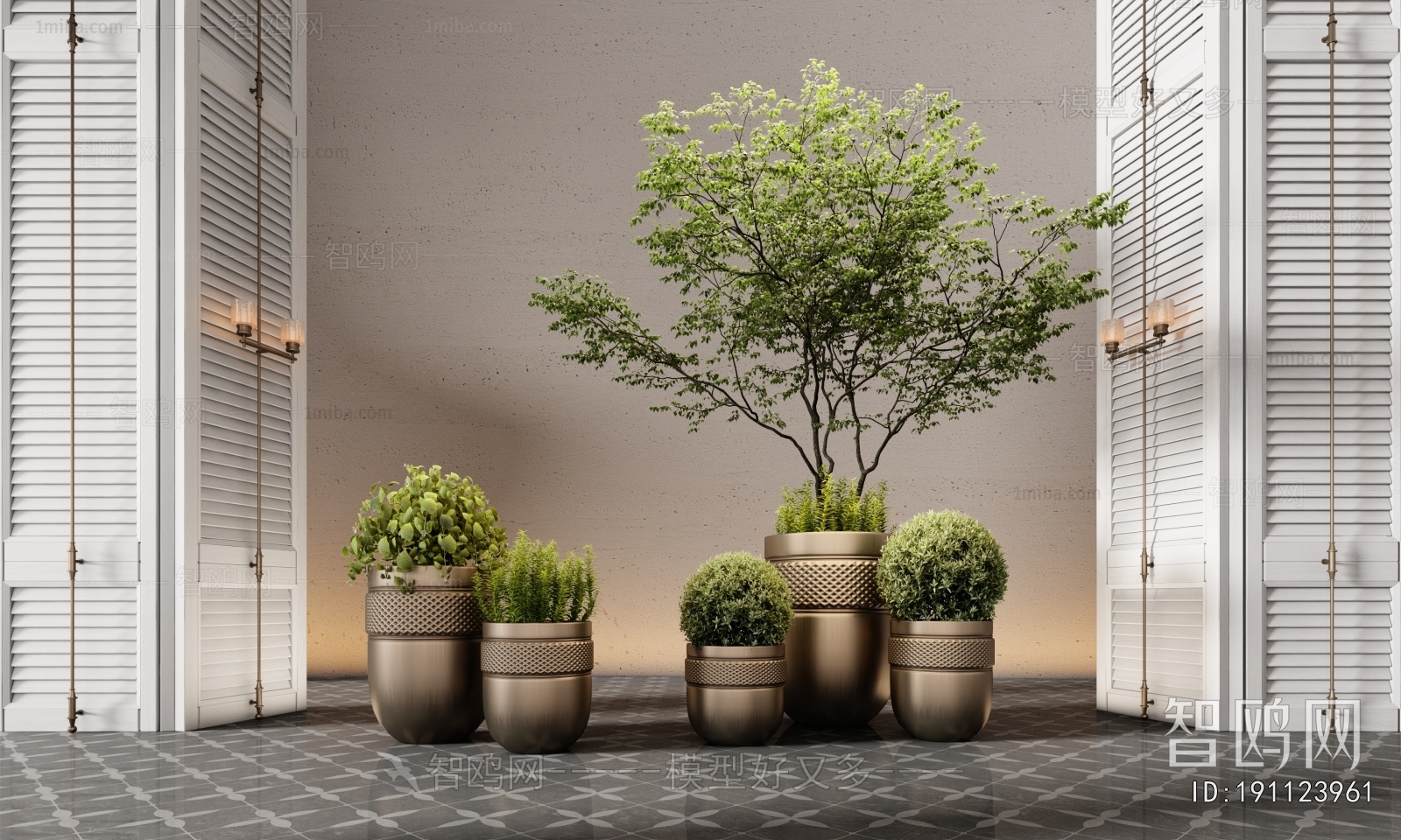 Modern Ground Green Plant Potted Plants