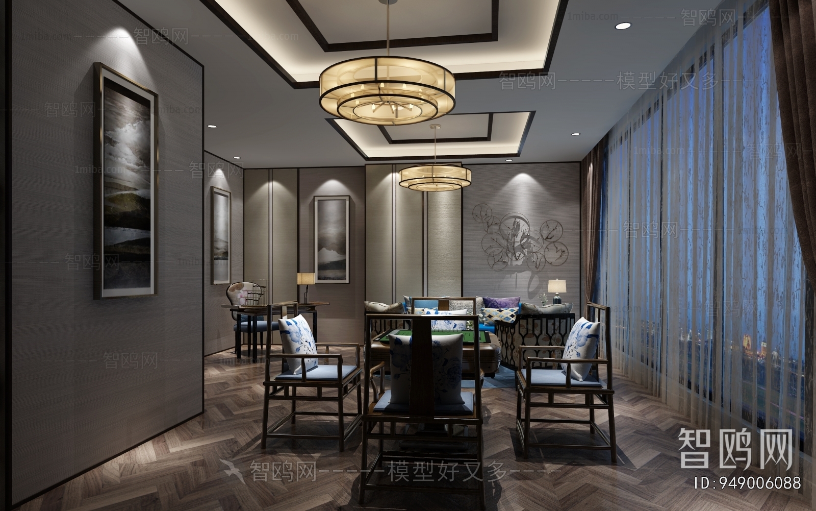 New Chinese Style Chess And Card Room