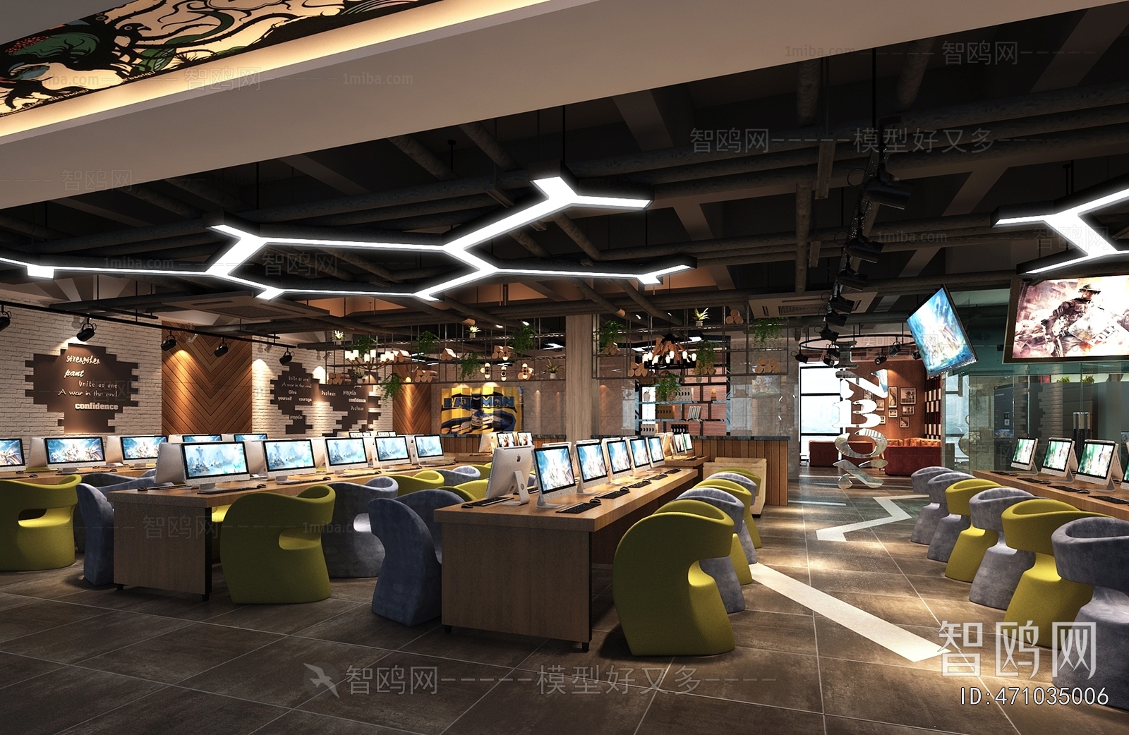 Industrial Style Internet Cafe