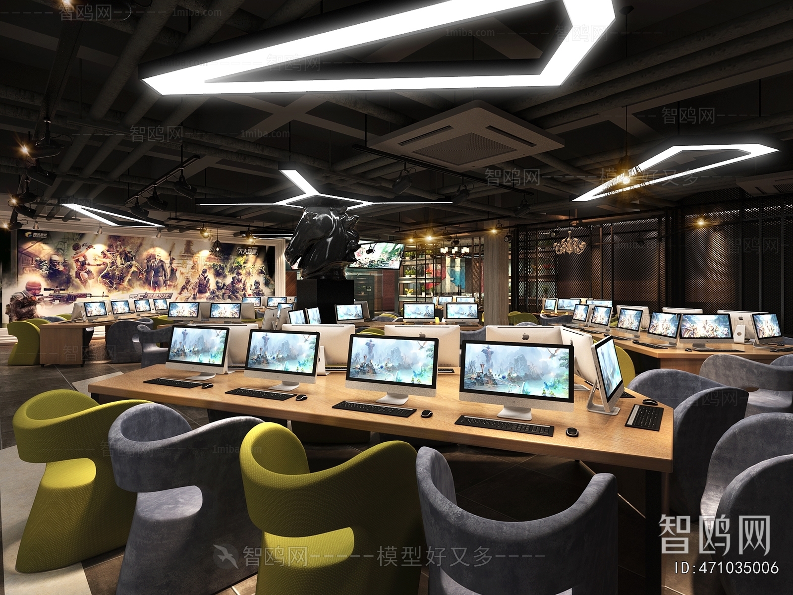 Industrial Style Internet Cafe