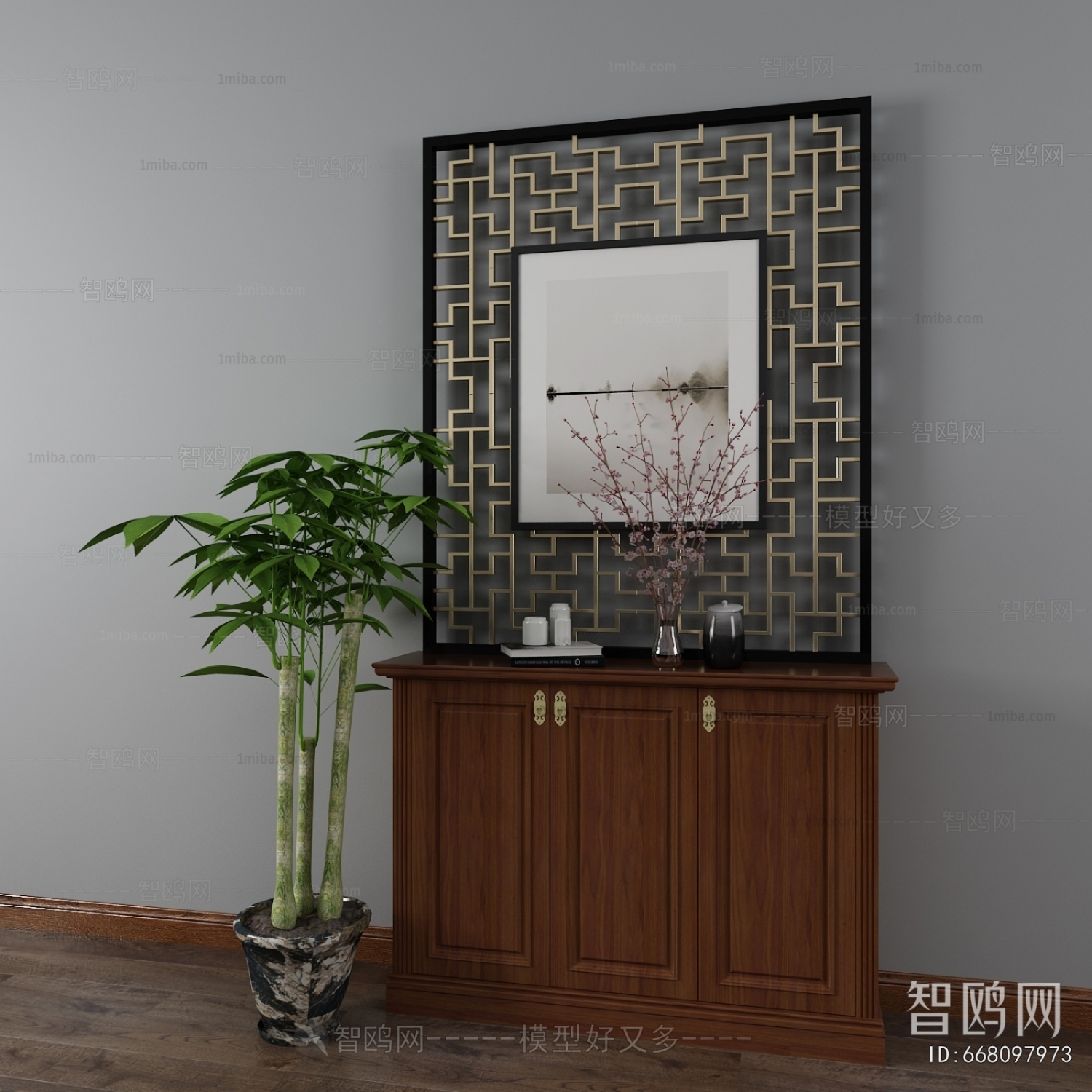 New Chinese Style Entrance Cabinet