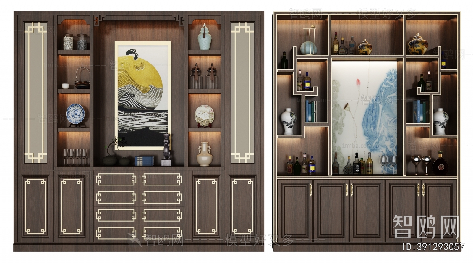 New Chinese Style Wine Cabinet