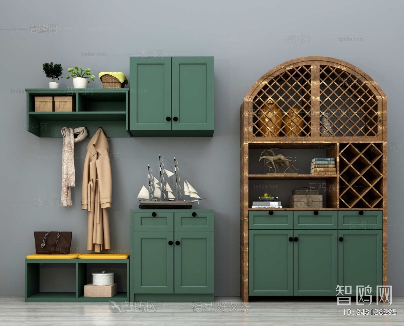 Mediterranean Style Shoe Cabinet