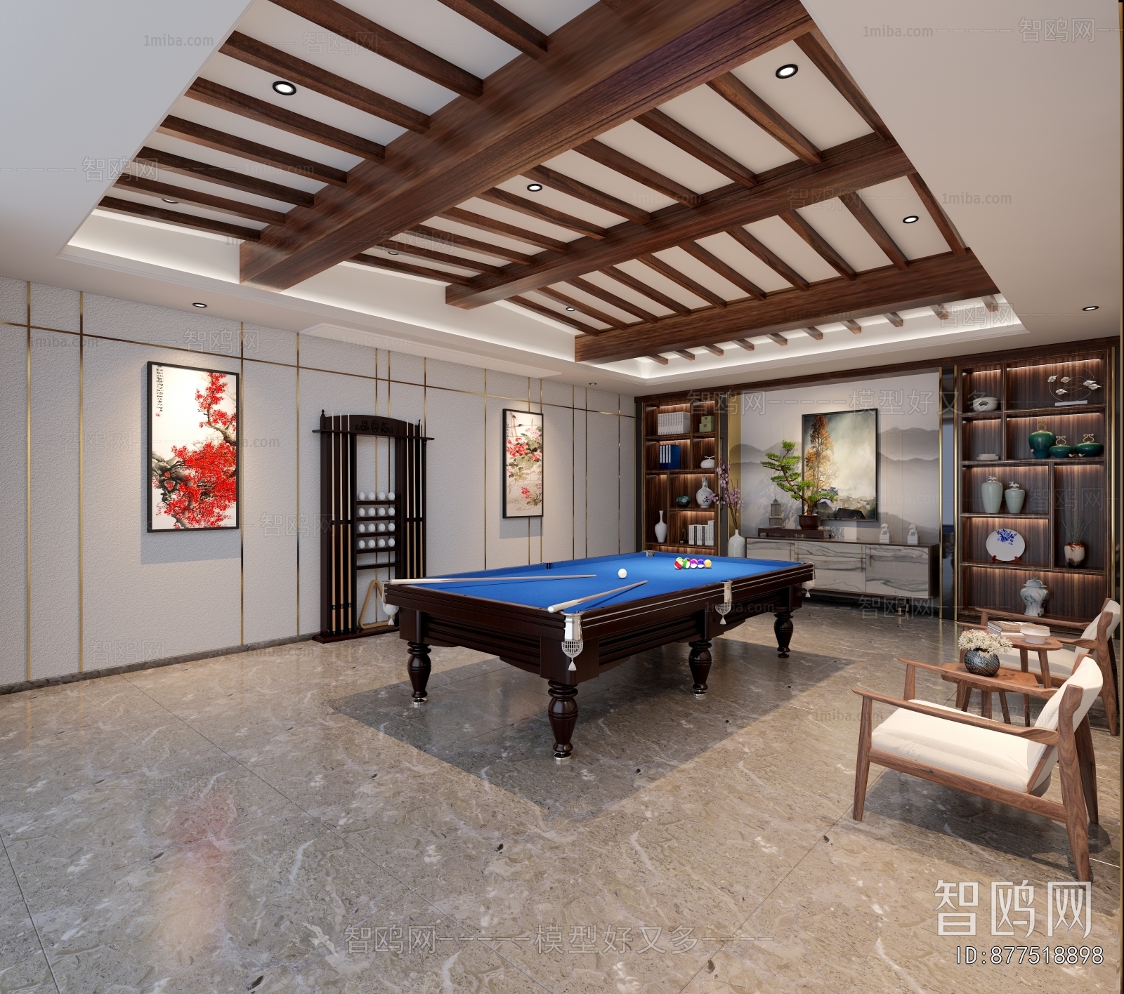 New Chinese Style Billiards Room