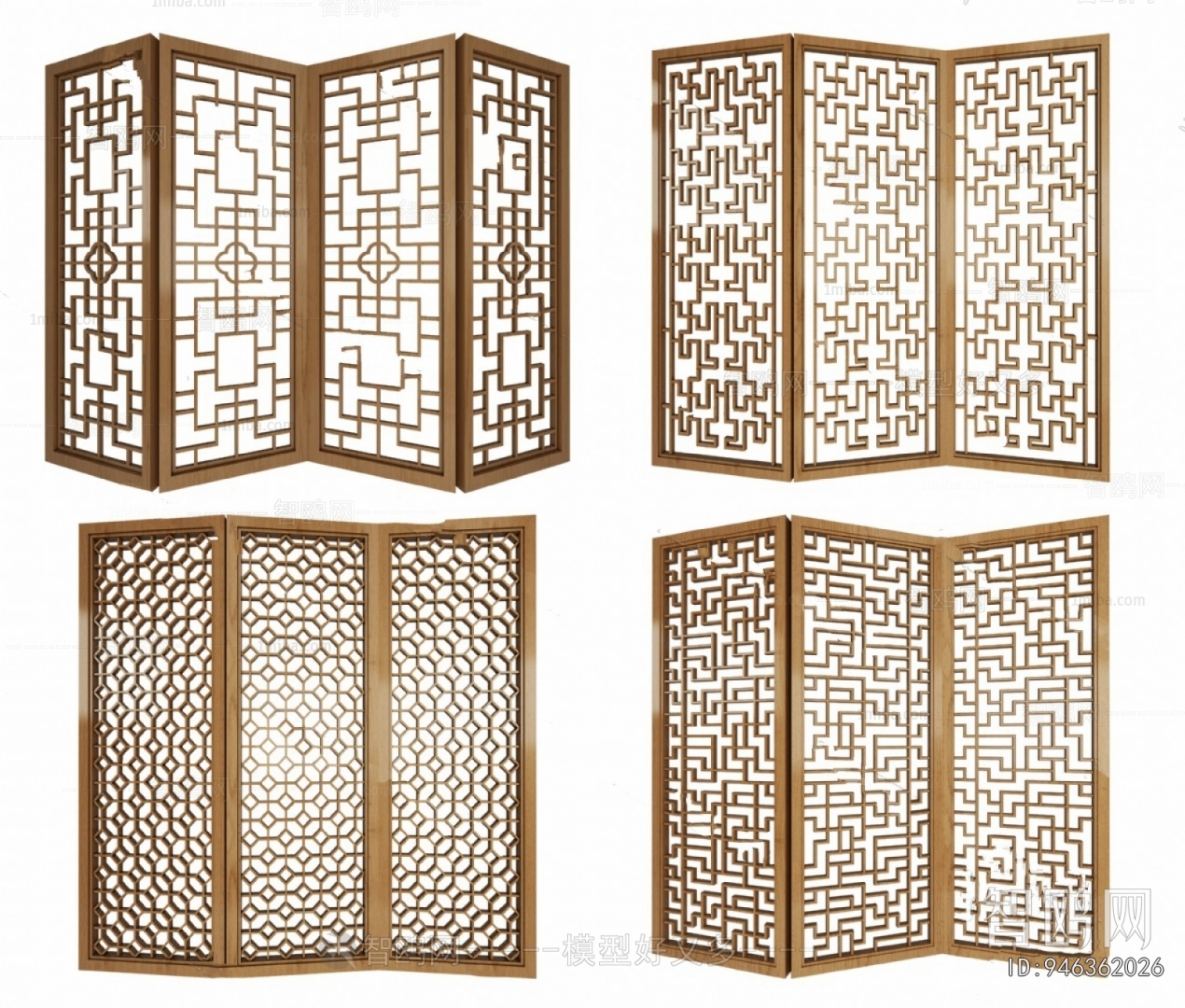 New Chinese Style Wooden Screen Partition