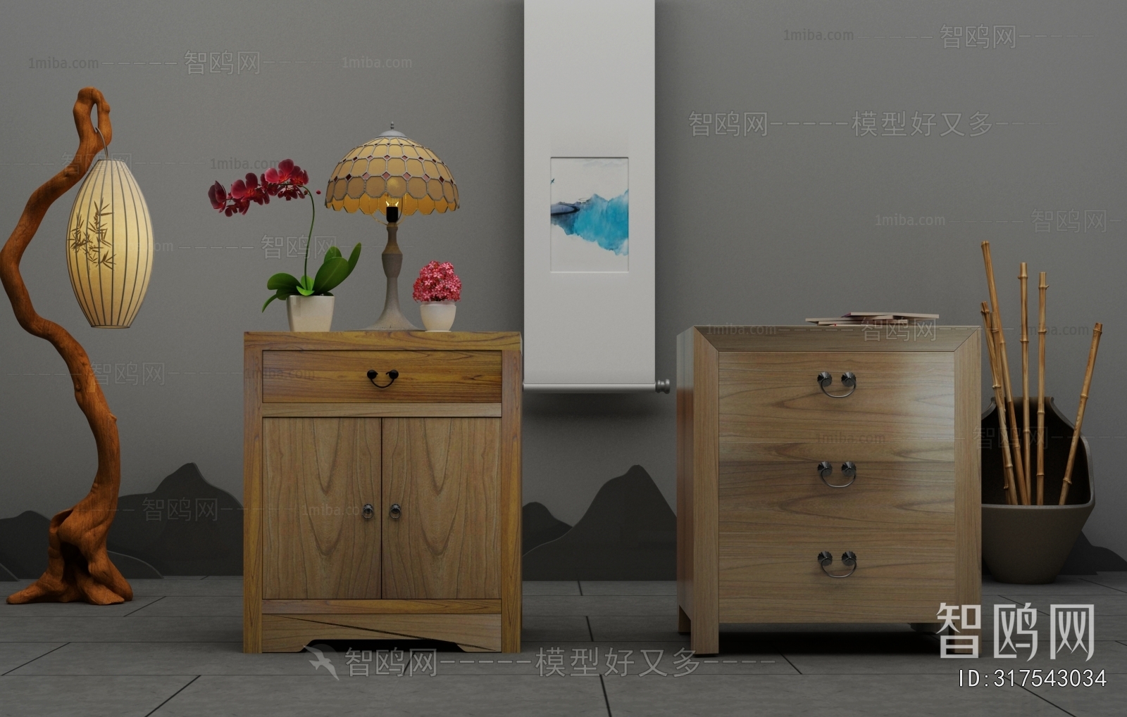 New Chinese Style Side Cabinet