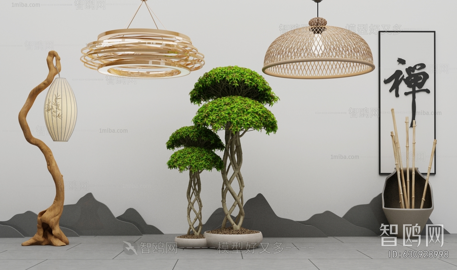 Modern Ground Green Plant Potted Plants