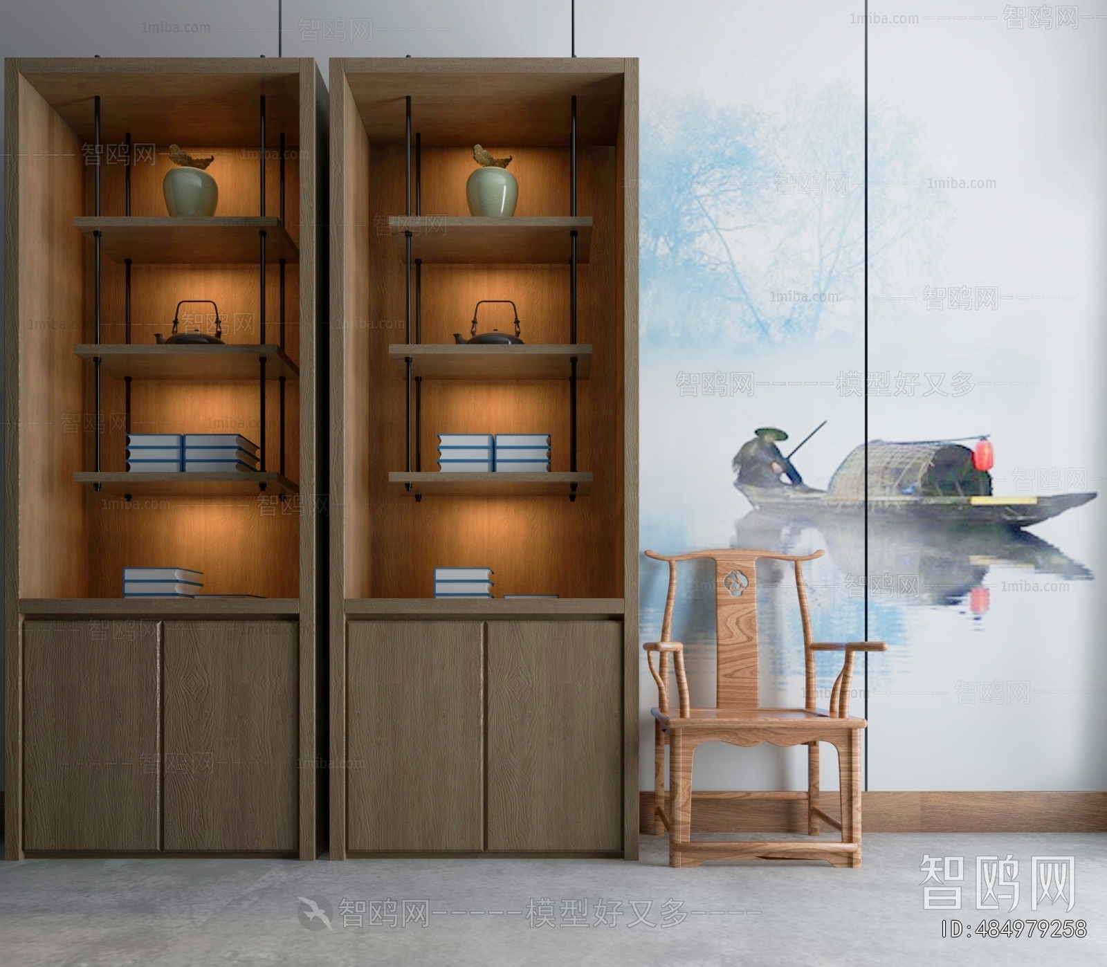 New Chinese Style Bookcase