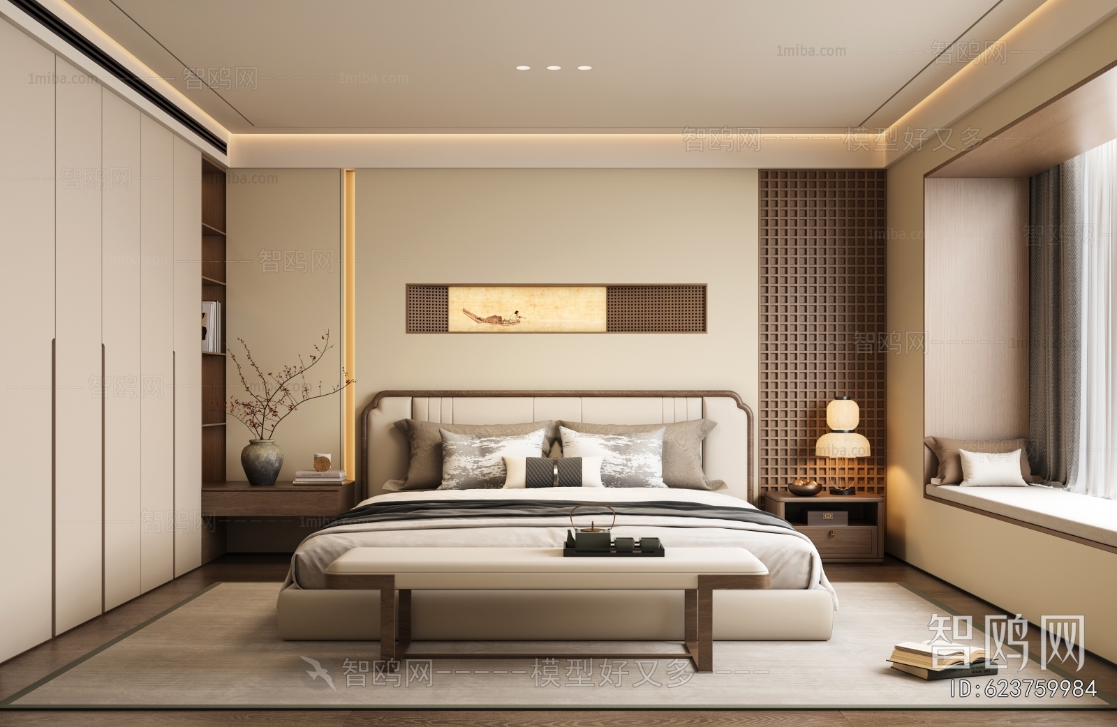 New Chinese Style Bedroom