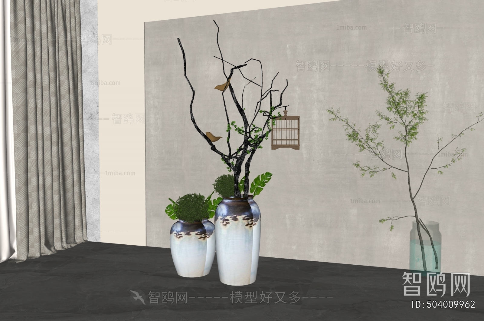 Modern Ground Green Plant Potted Plants