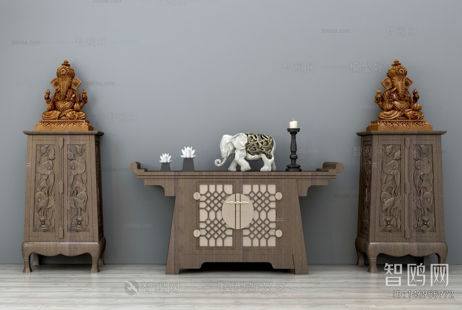 New Chinese Style Entrance Cabinet