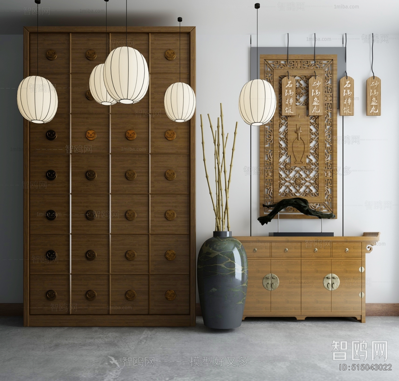 New Chinese Style Entrance Cabinet