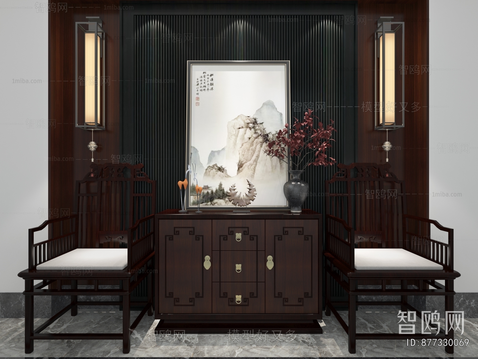 New Chinese Style Entrance Cabinet