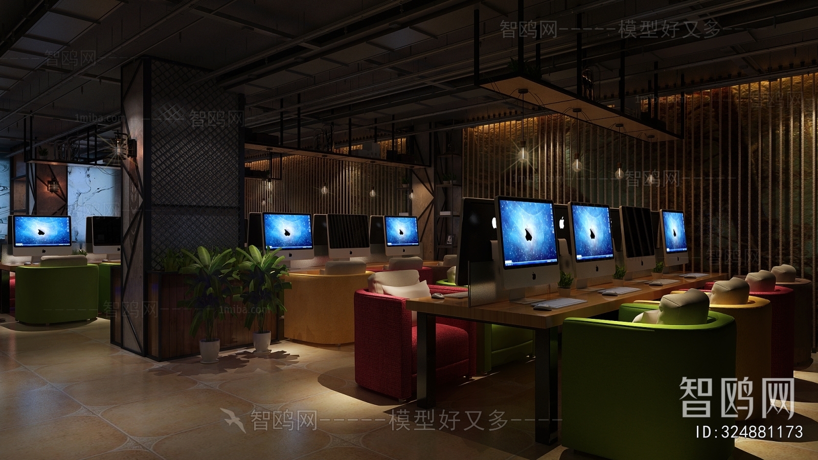 Industrial Style Internet Cafe