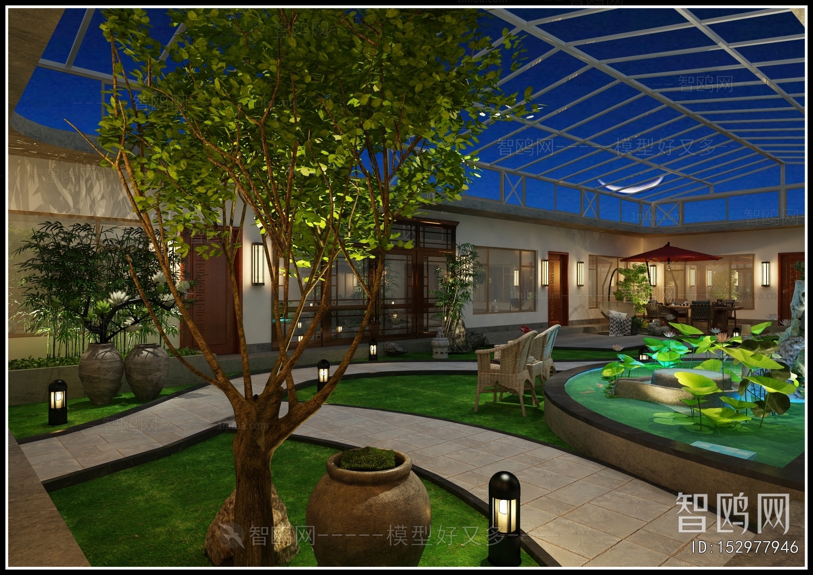 New Chinese Style Courtyard/landscape