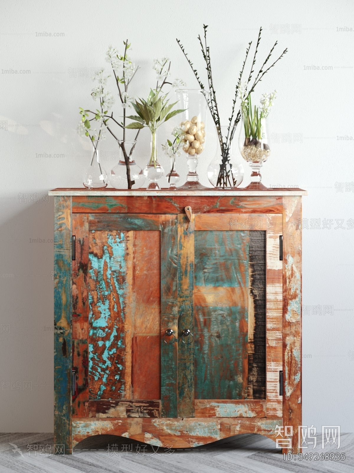 Wabi-sabi Style Side Cabinet