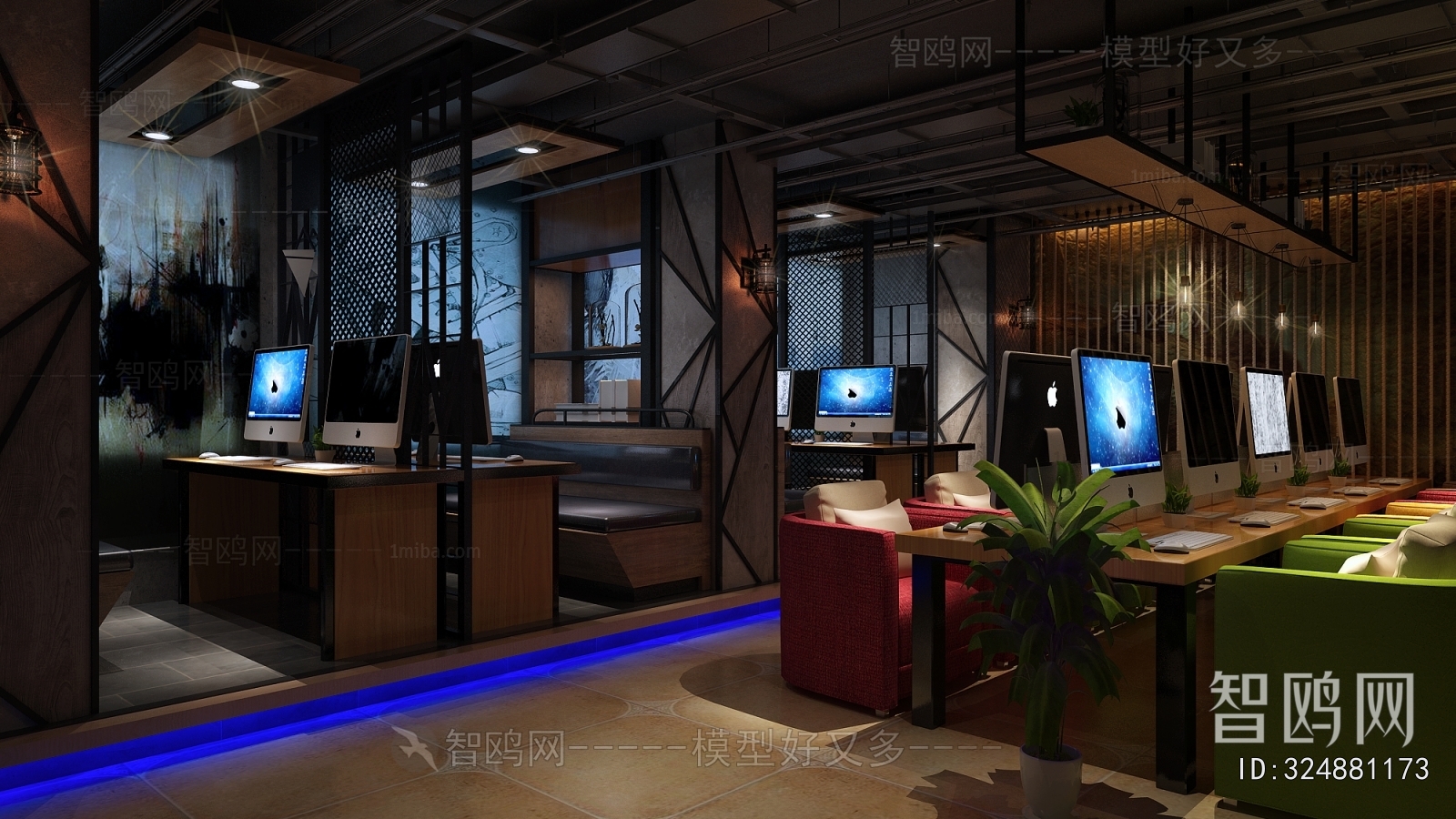 Industrial Style Internet Cafe