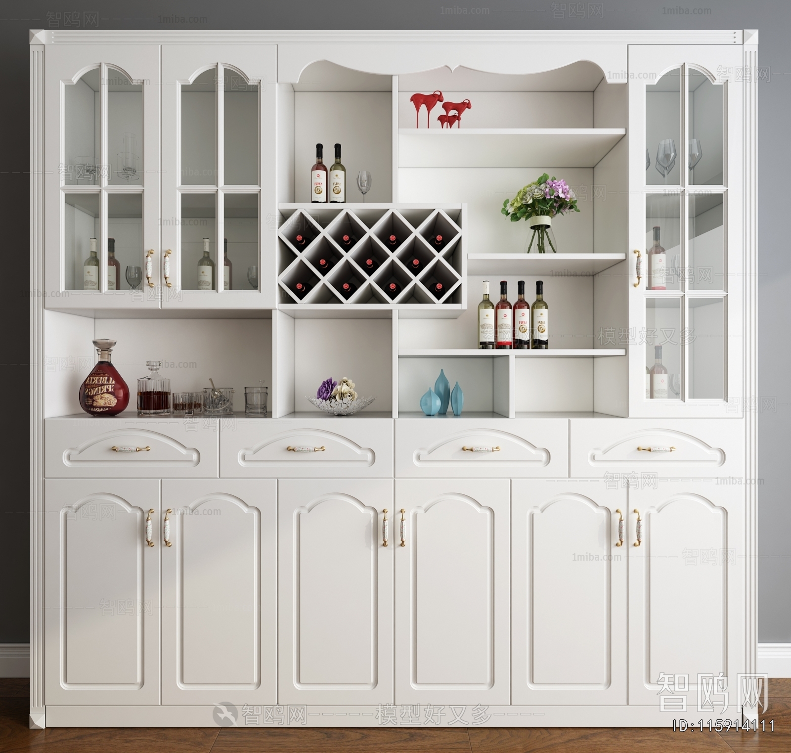 Simple European Style Wine Cabinet