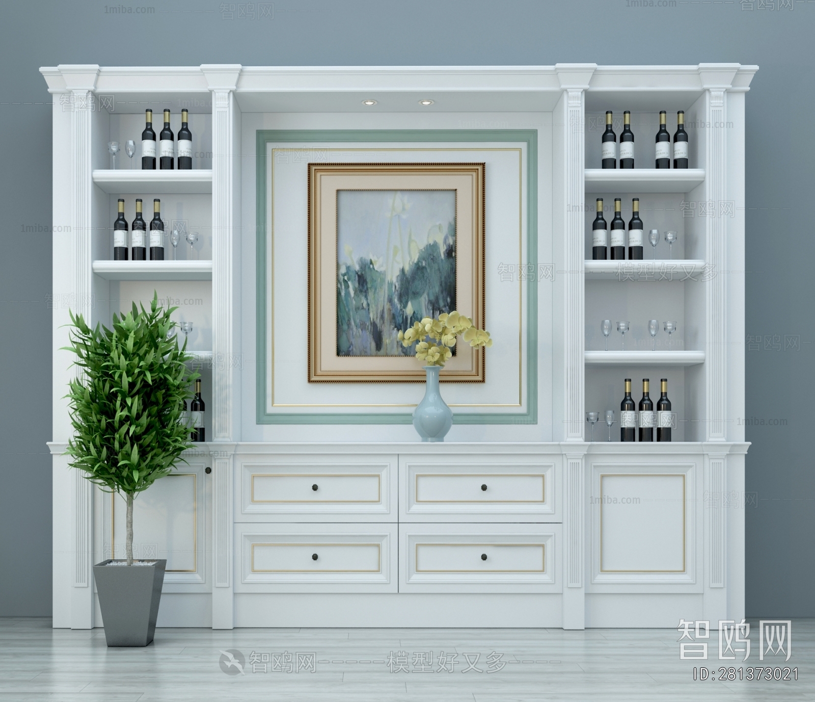 New Chinese Style Wine Cabinet