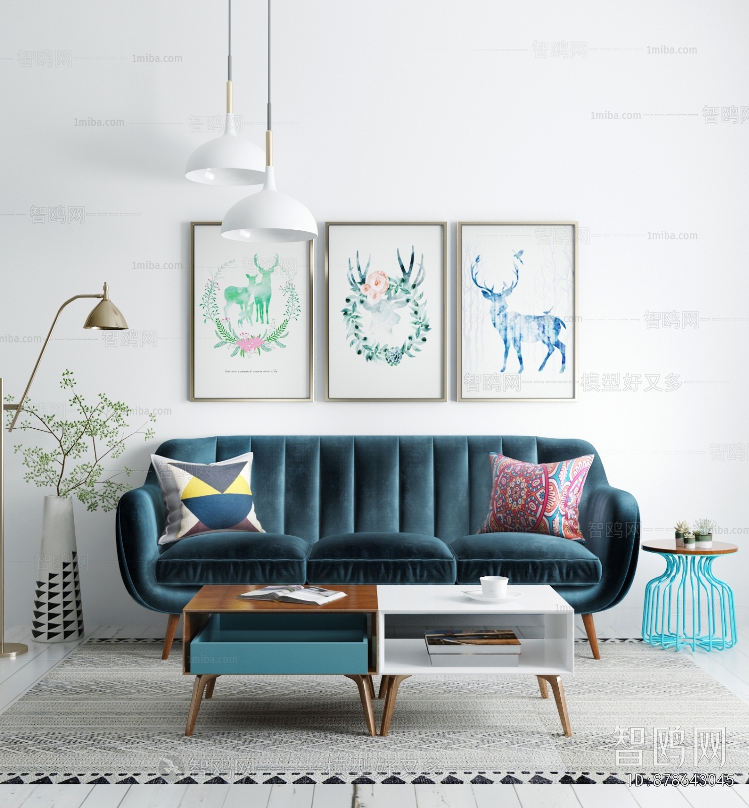 Nordic Style Three-seat Sofa