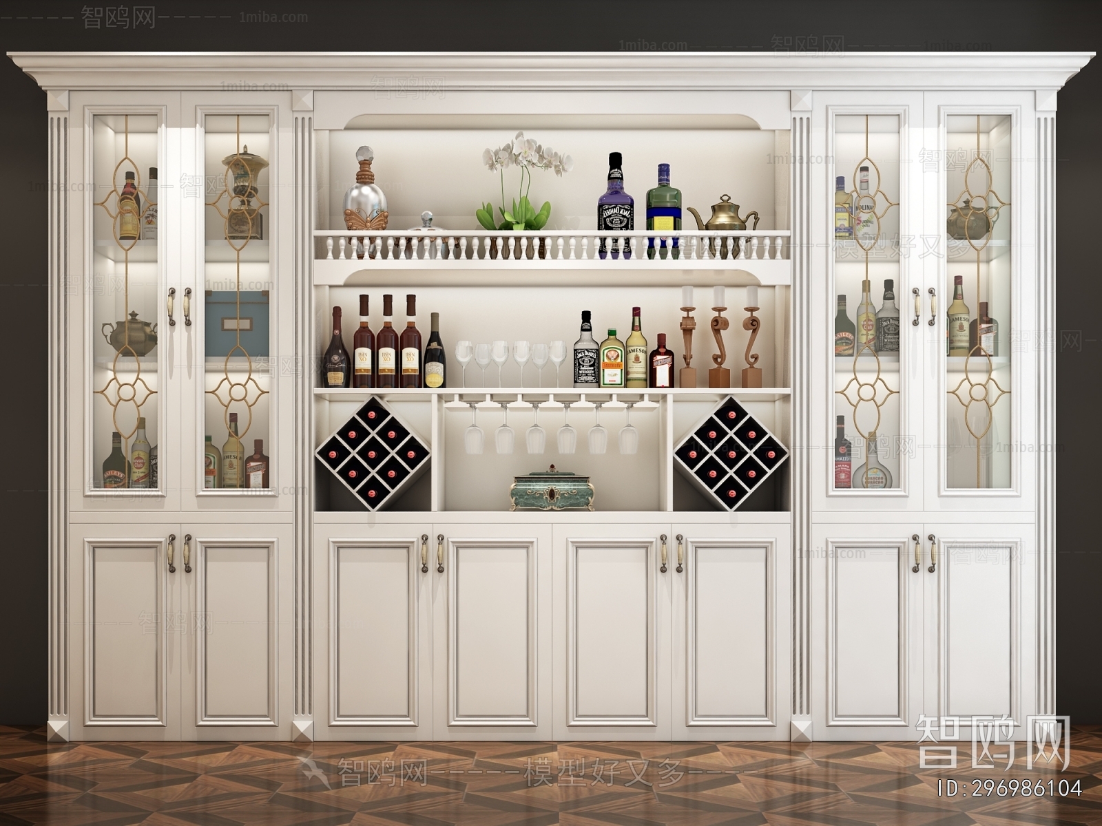 Simple European Style Wine Cabinet