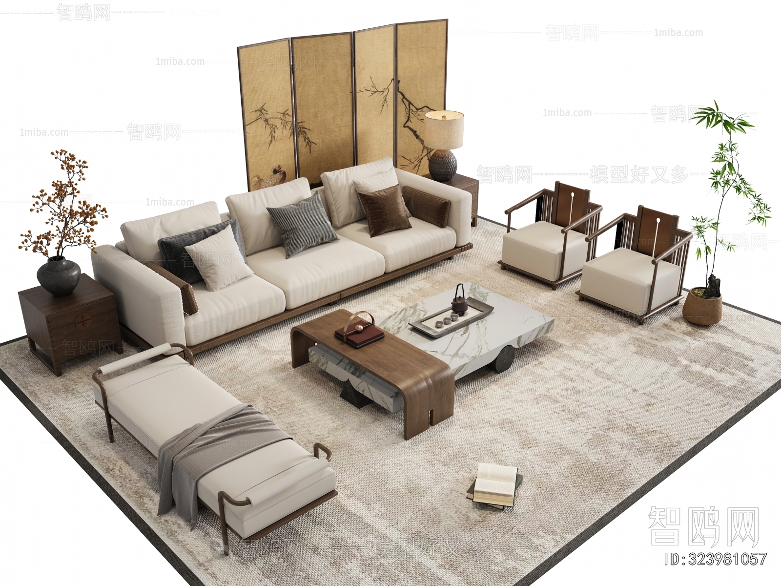 New Chinese Style Sofa Combination