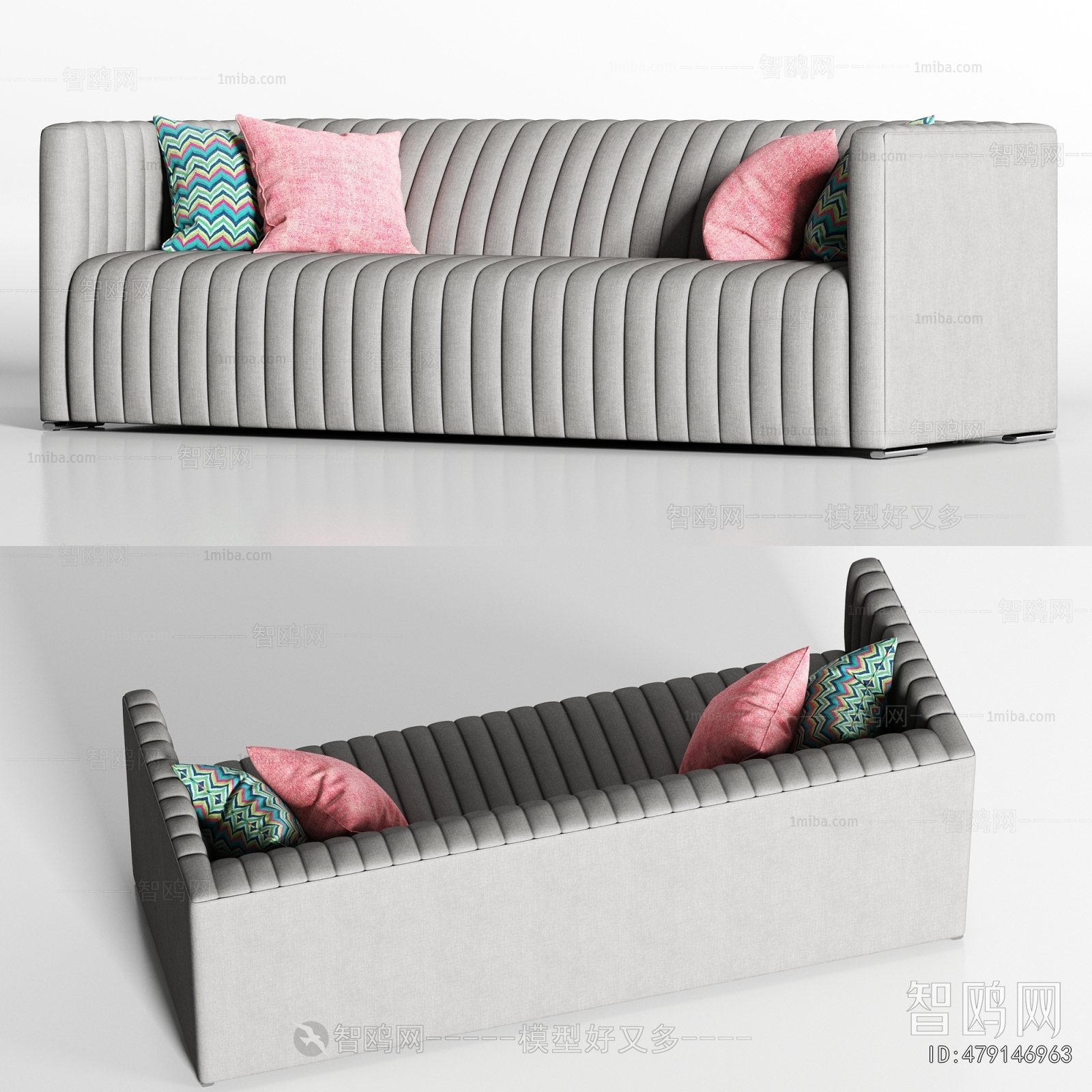 Simple European Style Three-seat Sofa