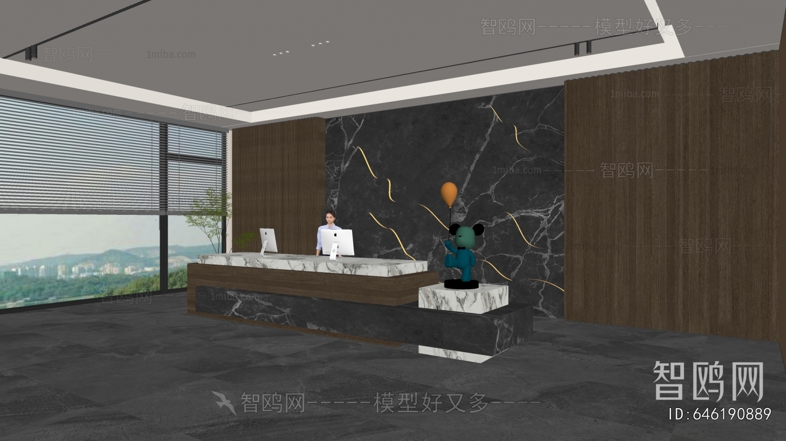 Modern Office Reception Desk