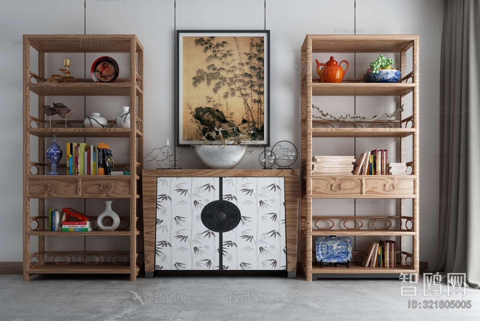 New Chinese Style Side Cabinet