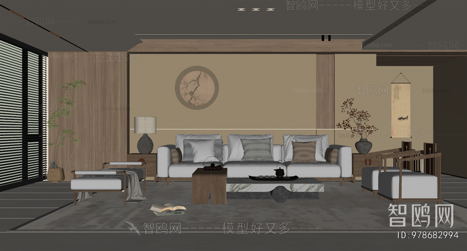 New Chinese Style A Living Room