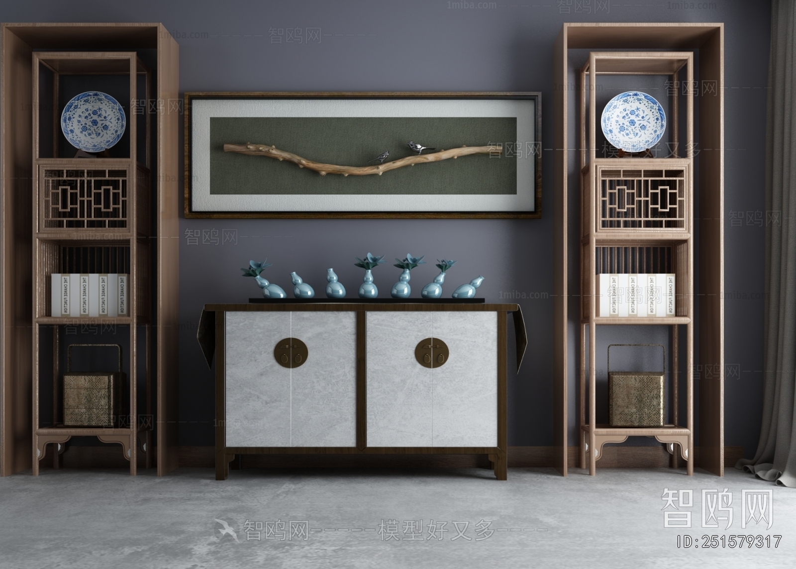 New Chinese Style Side Cabinet