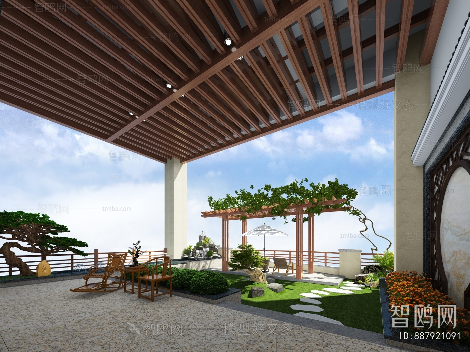 New Chinese Style Courtyard/landscape