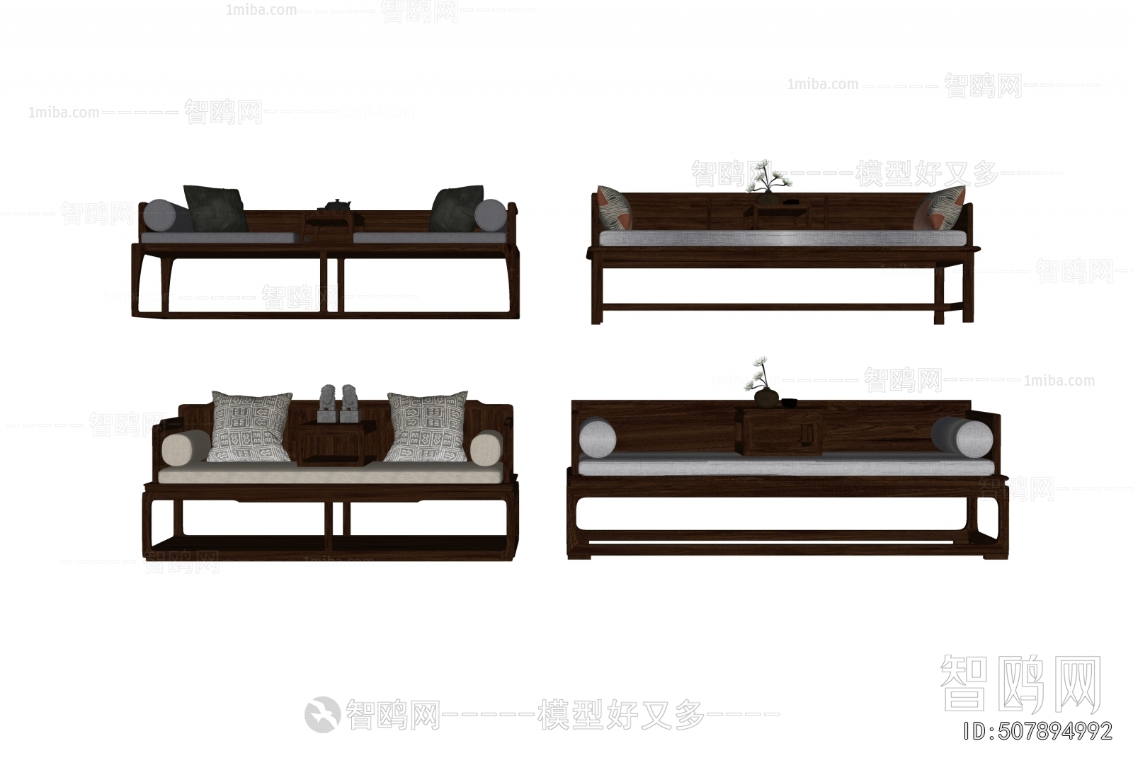 New Chinese Style Multi Person Sofa