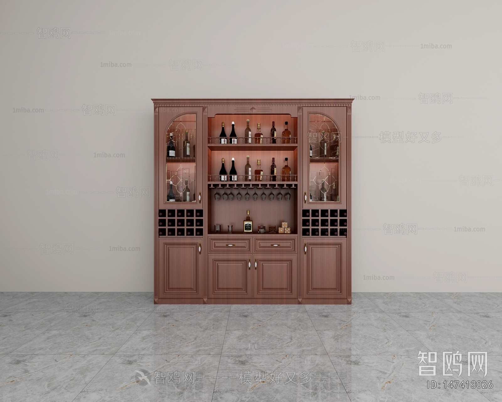 Simple European Style Wine Cabinet