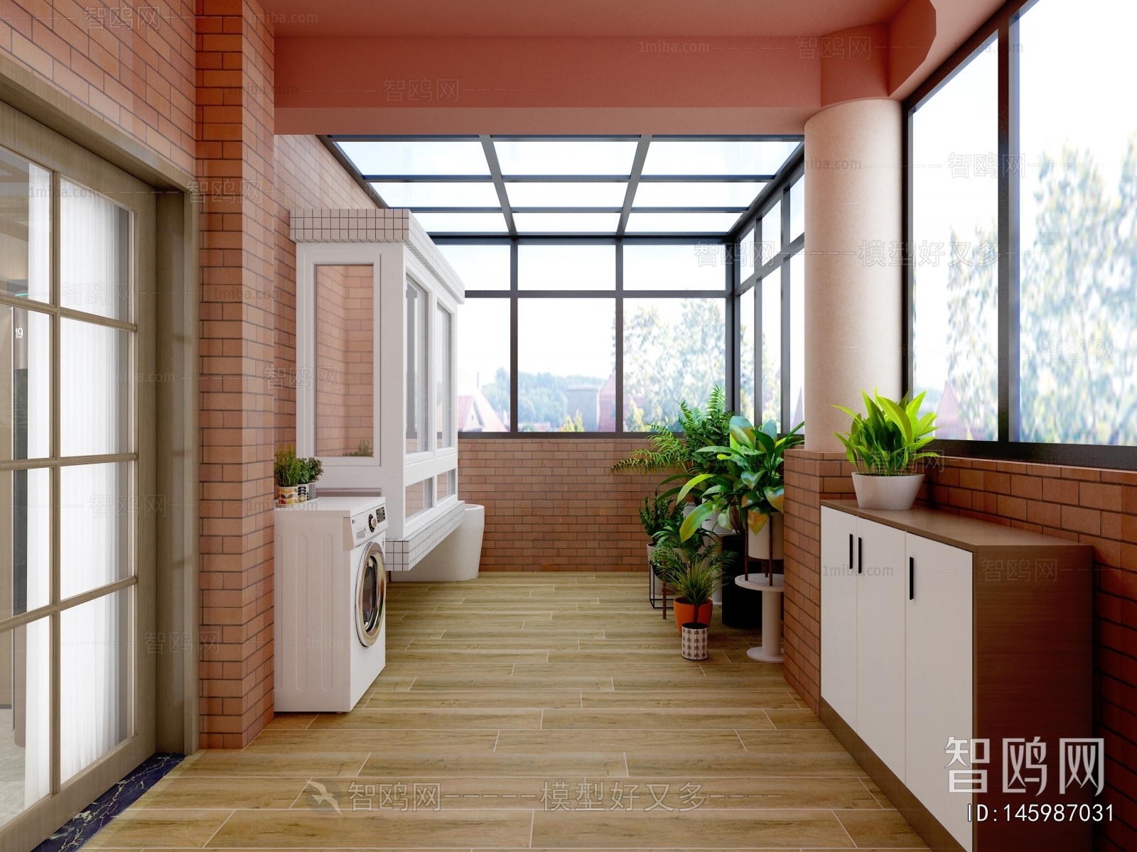 Modern Balcony Laundry Room