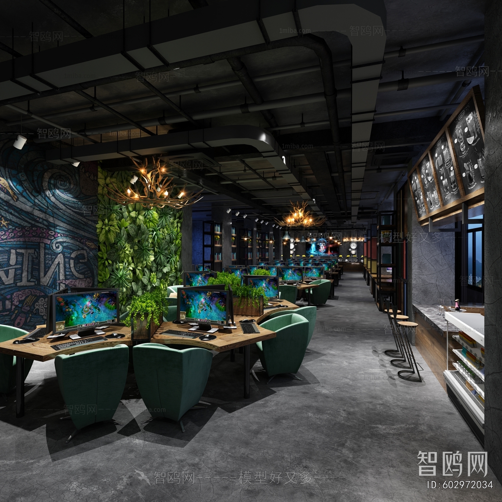 Industrial Style Internet Cafe