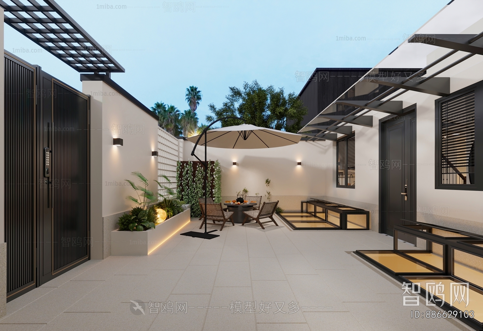 Modern Courtyard/landscape