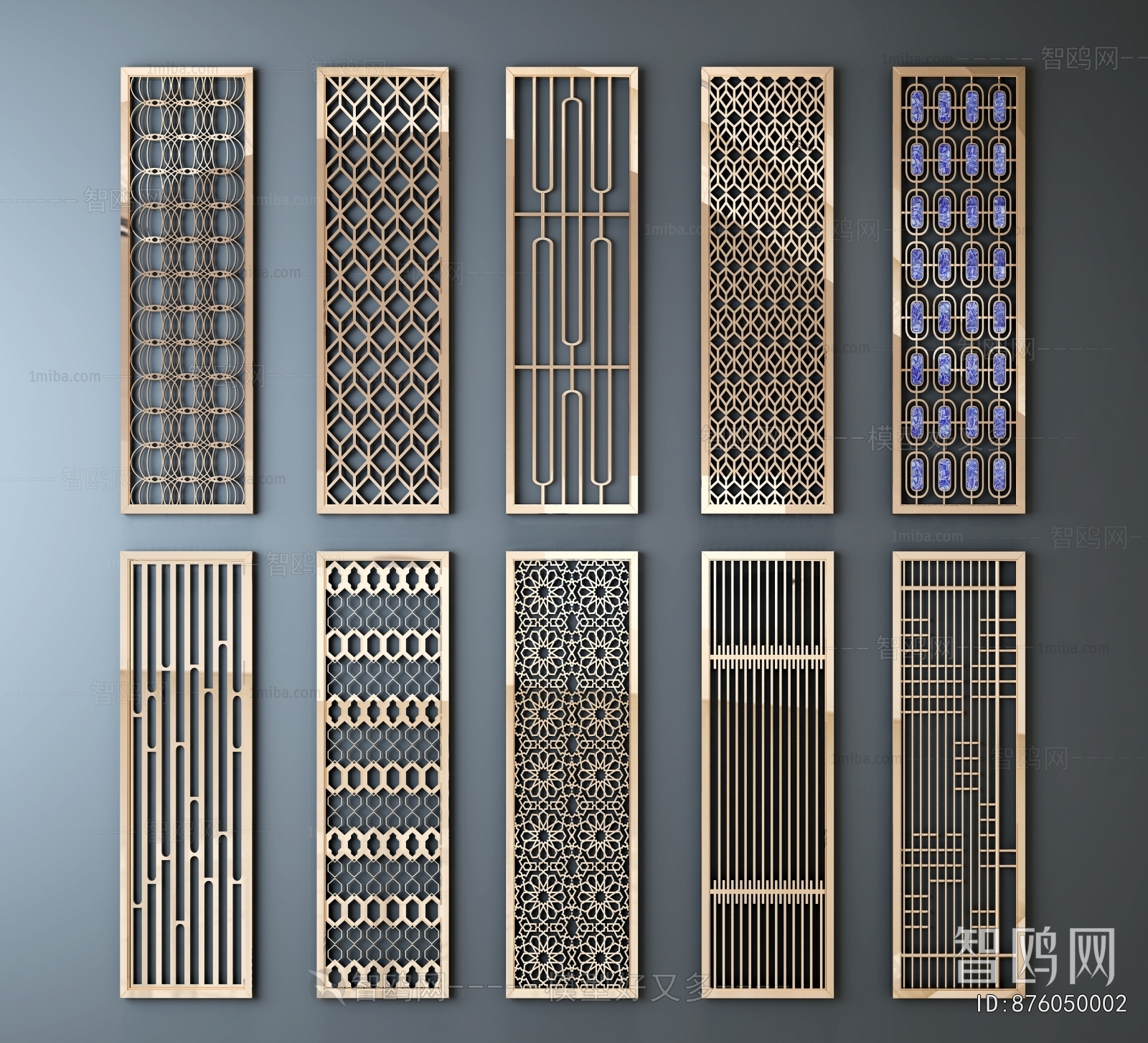 New Chinese Style Metal Screen Partition